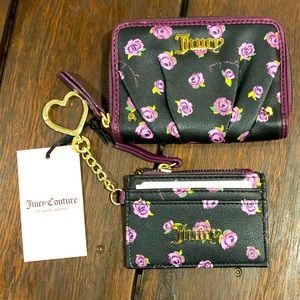 Juicy couture matching wallet and credit card coin keychain both NWT